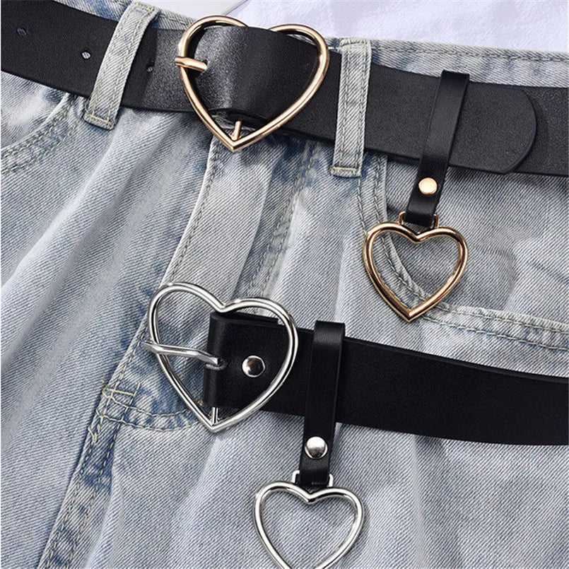 Heart Buckle Statement Belt