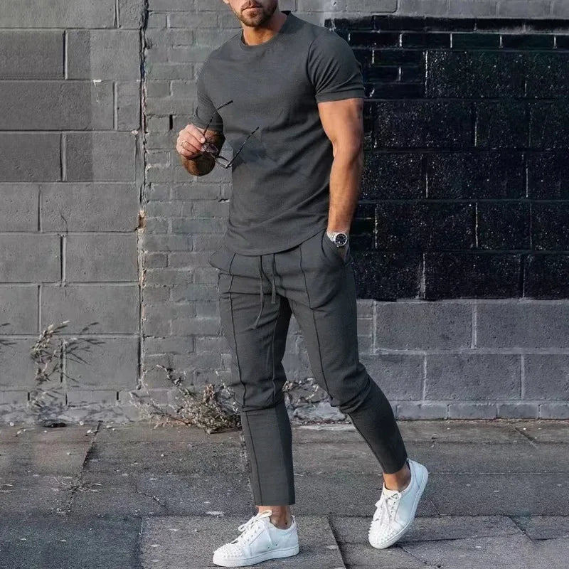 The Clean Slate: Premium White T-Shirt & Jogger Kit.