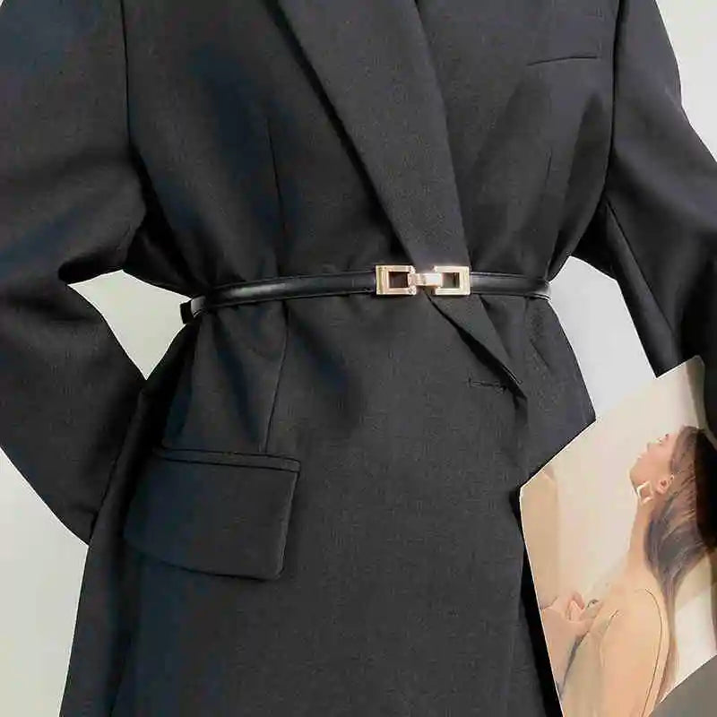 Gold Buckle Cinch Belt