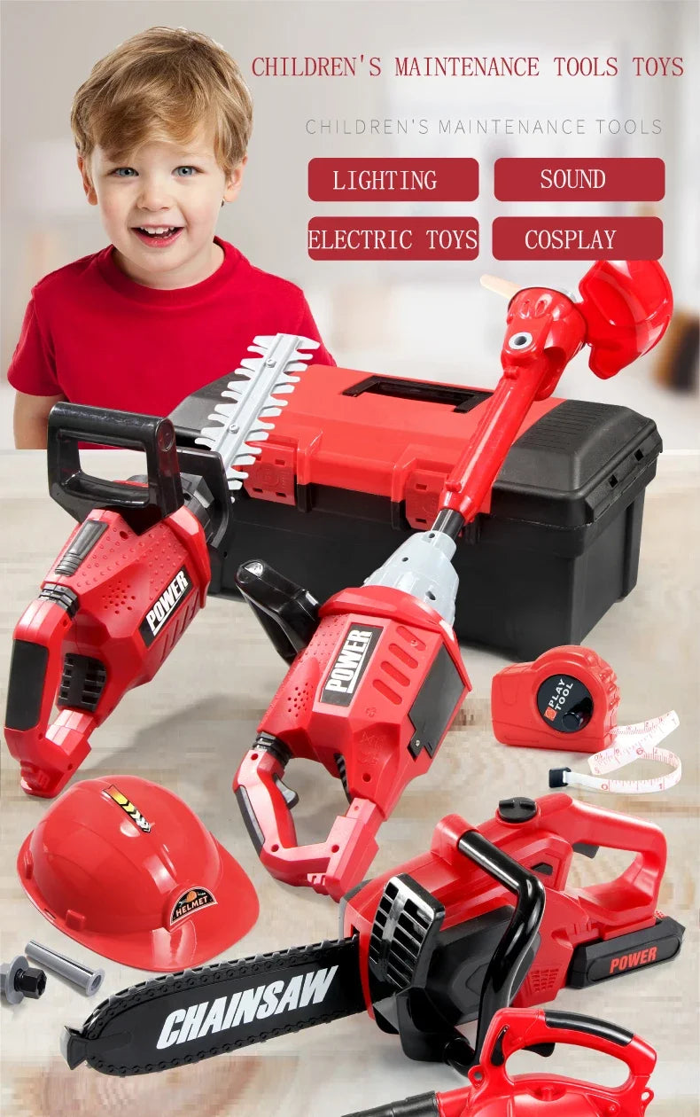 Children Electric Toolbox Pretend Play