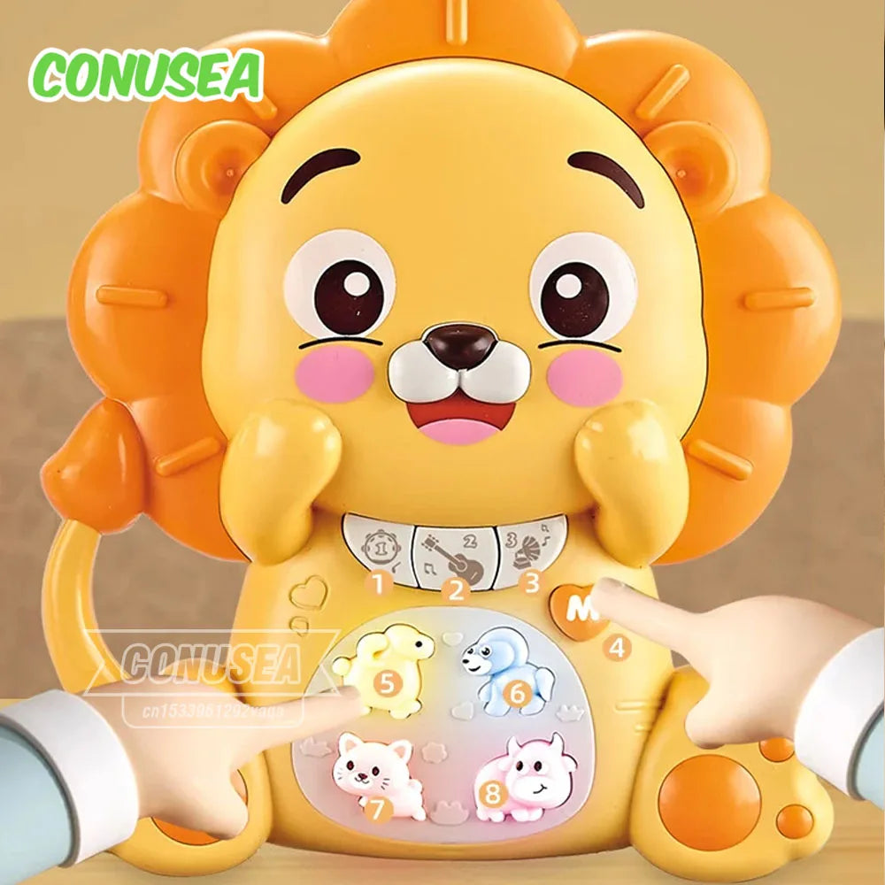 Toddlers Toys Electronic Keyboard Cartoon Lion Animal