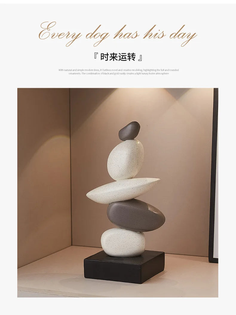 Zen Balancing Stone Sculpture Details