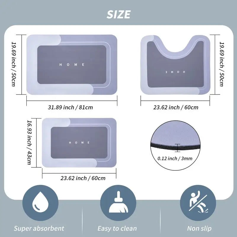 Geometric Bath Mat Set