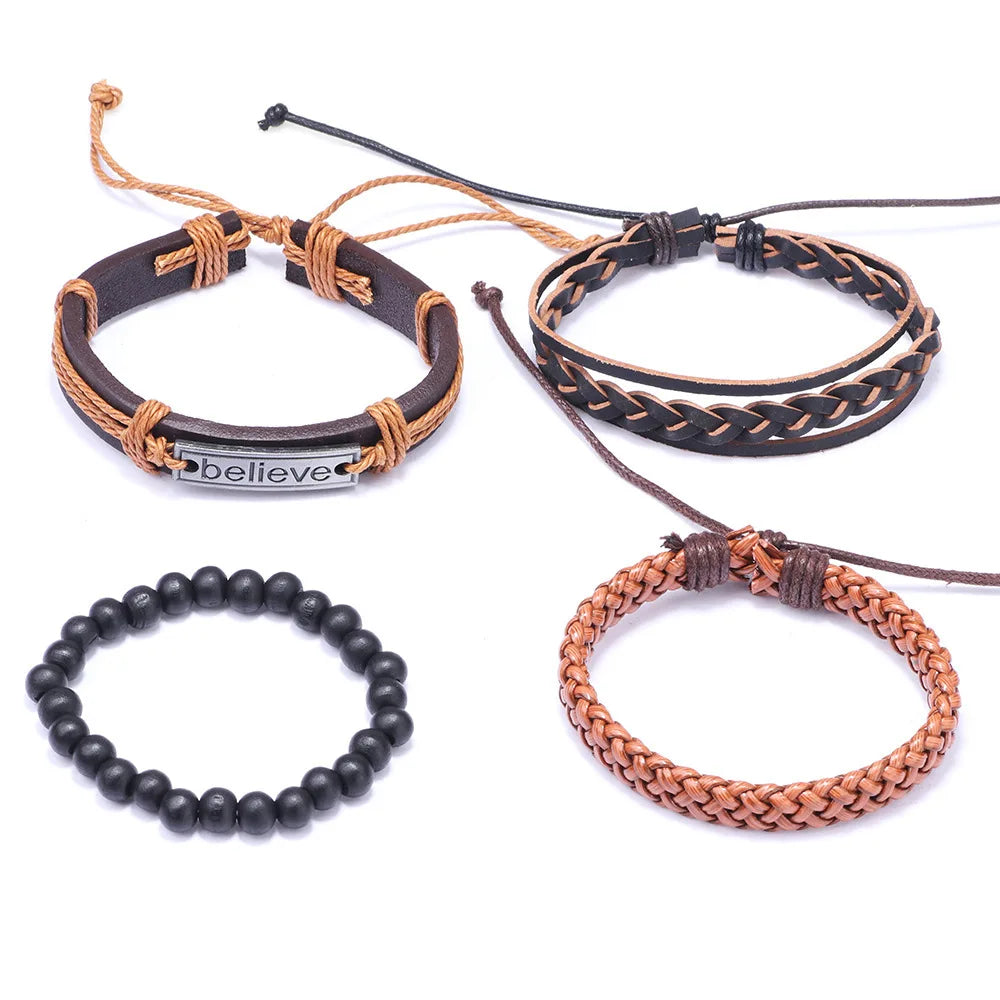 Multi-Layer Leather Bracelet Set