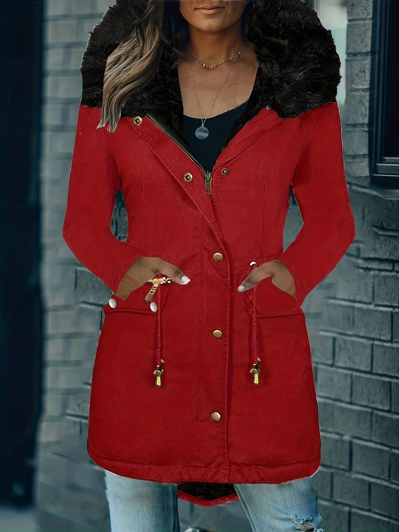 Luxury Black Parka/Gold Zippers