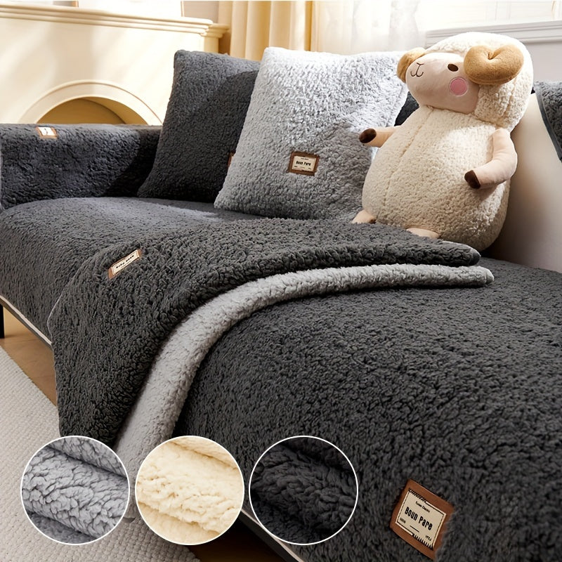 Cozy Teddy Fleece Anti-Slip Sofa