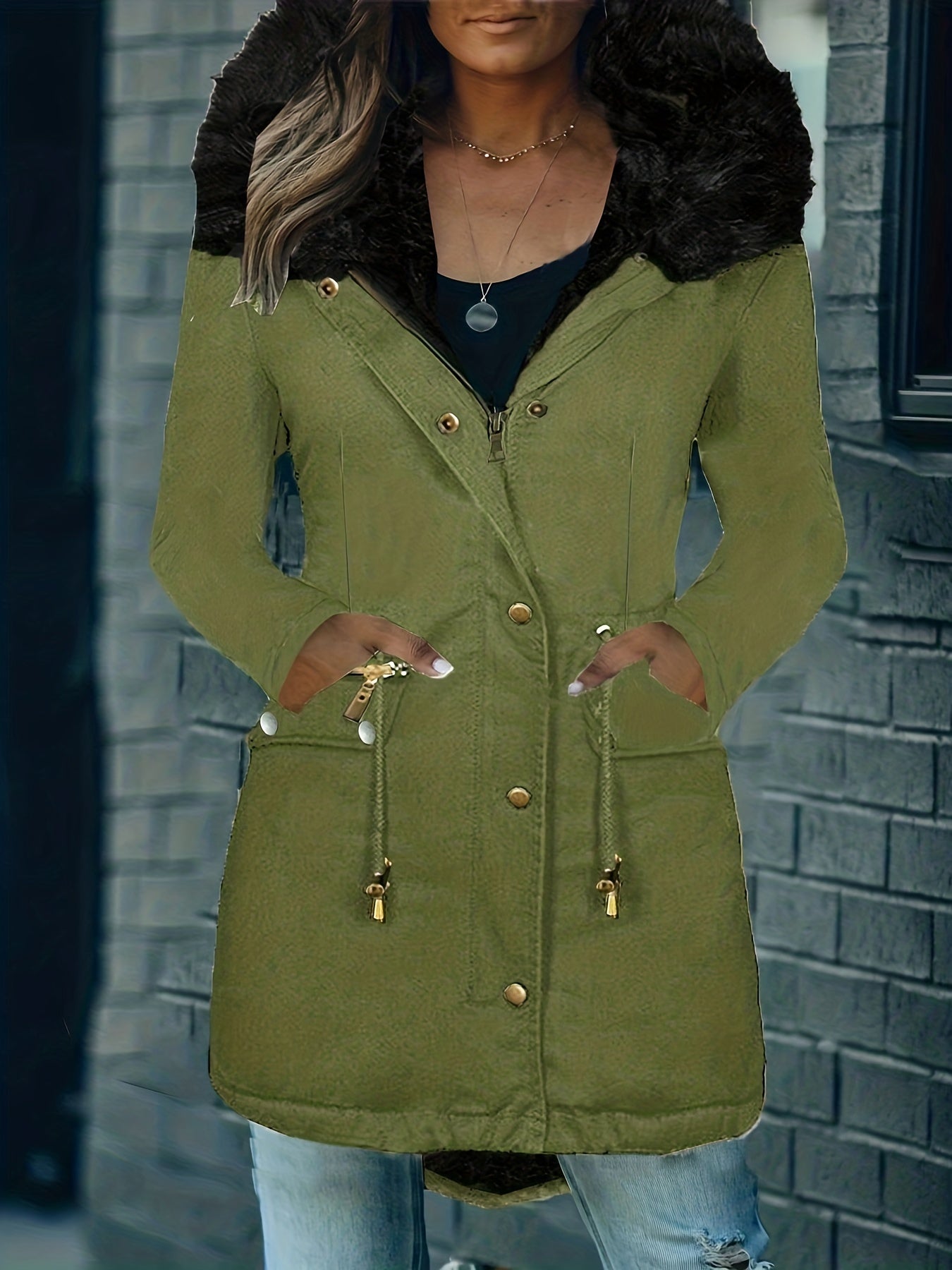 Luxury Black Parka/Gold Zippers