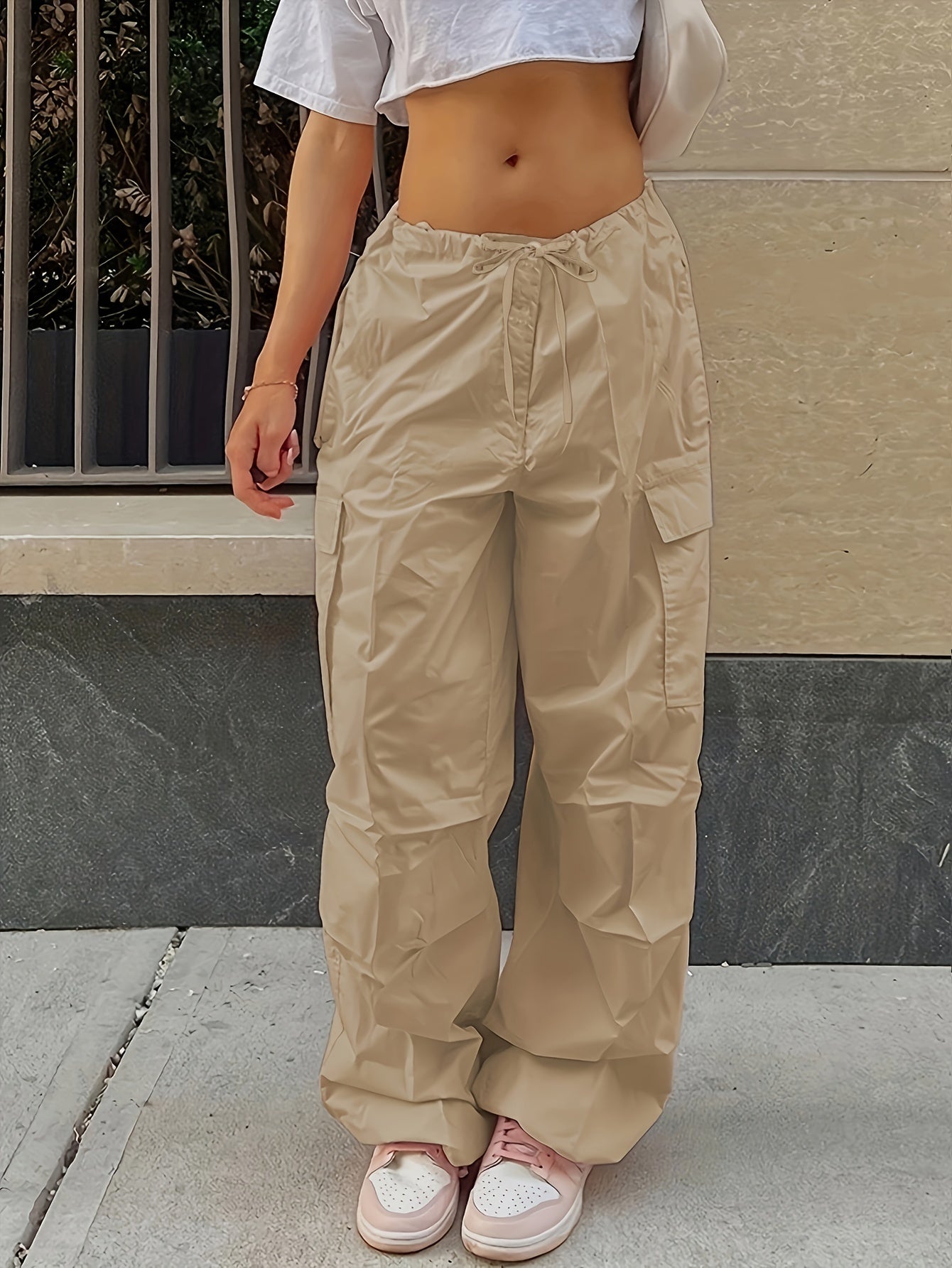 Loose Drawstring Cargo Pants